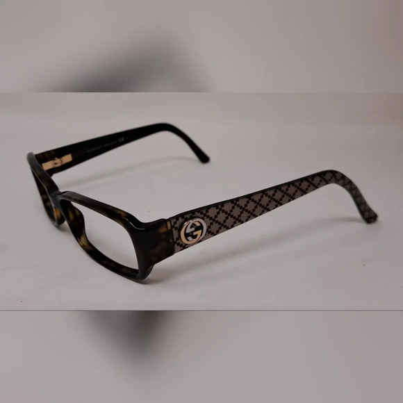 Gucci Eye Glasses Frames Havana Monogram Rectangle Logo Italy GG 3184 53-14-130 - Picture 10 of 14